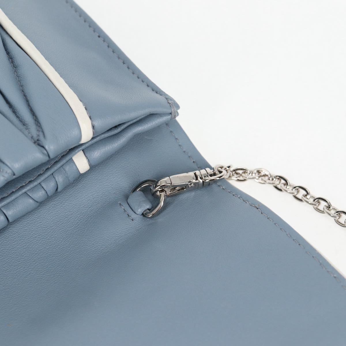 Miu Miu Madras Chain Clutch Matelasse Leather with Glitter, Blue, Leather, Shoulder Bag
