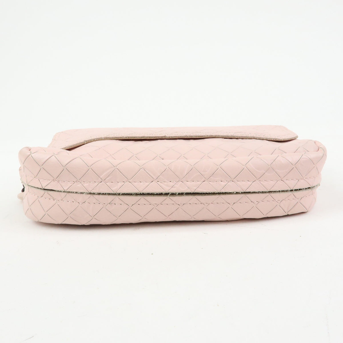 Bottega Veneta Expandable Chain Embossed Intrecciato Nappa, Pink, Leather, Crossbody Bag