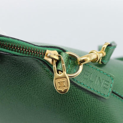 Celine Vintage Convertible Bowler Leather, Green, Leather, Handbag