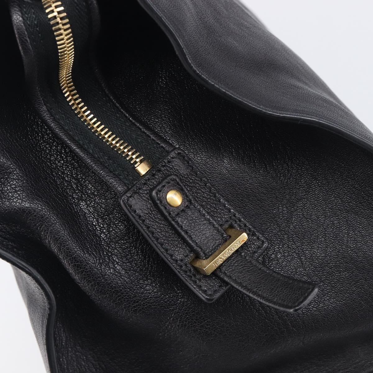Saint Laurent Classic Y Cabas Leather, Black, Leather, Tote Bag