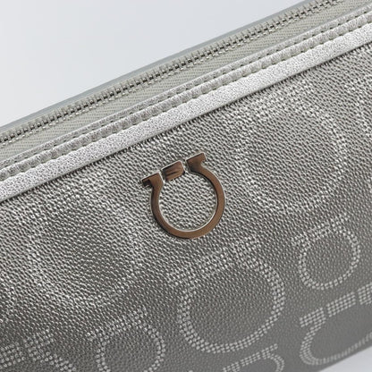Salvatore Ferragamo Gancini Leather, Silver, Leather, Crossbody Bag