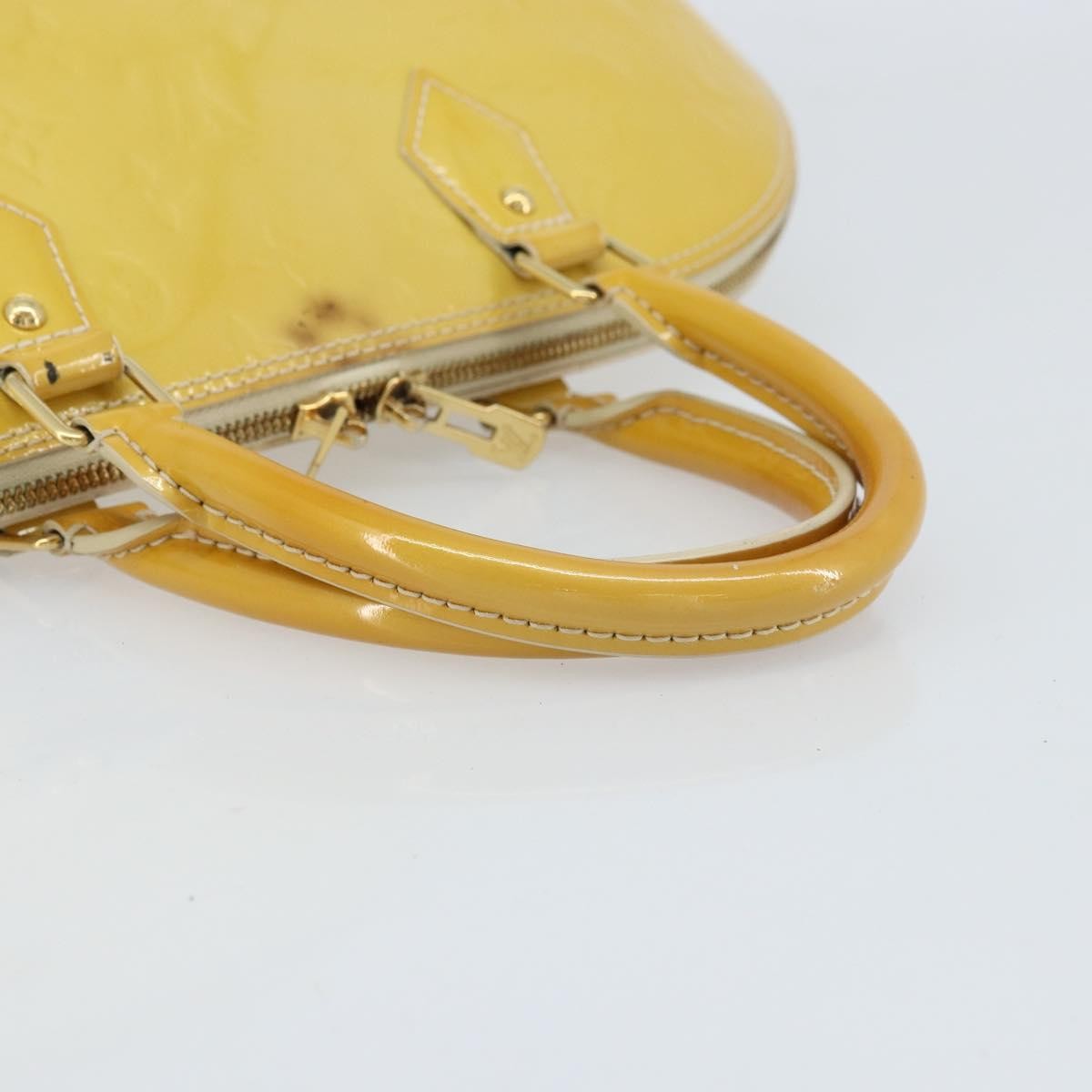 Louis Vuitton Alma Monogram Vernis, Yellow, Patent Leather, Handbag