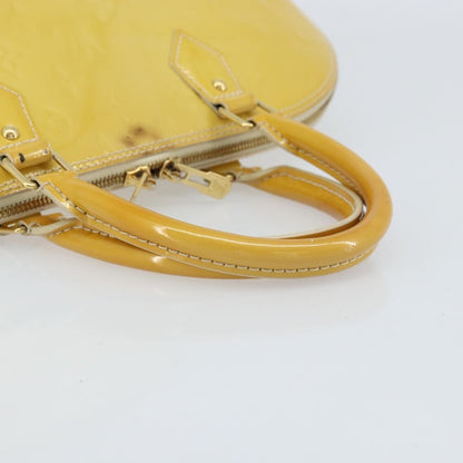 Louis Vuitton Alma Monogram Vernis, Yellow, Patent Leather, Handbag