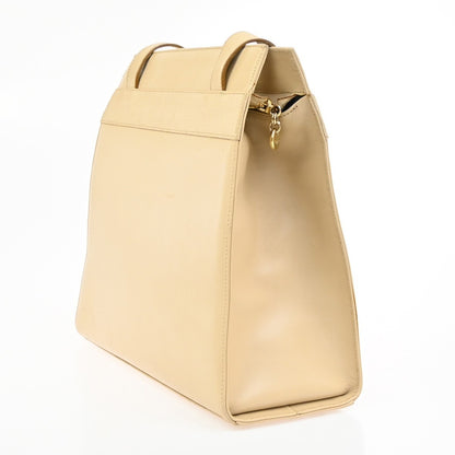 Salvatore Ferragamo Vala Leather, Beige, Leather, Shoulder Bag