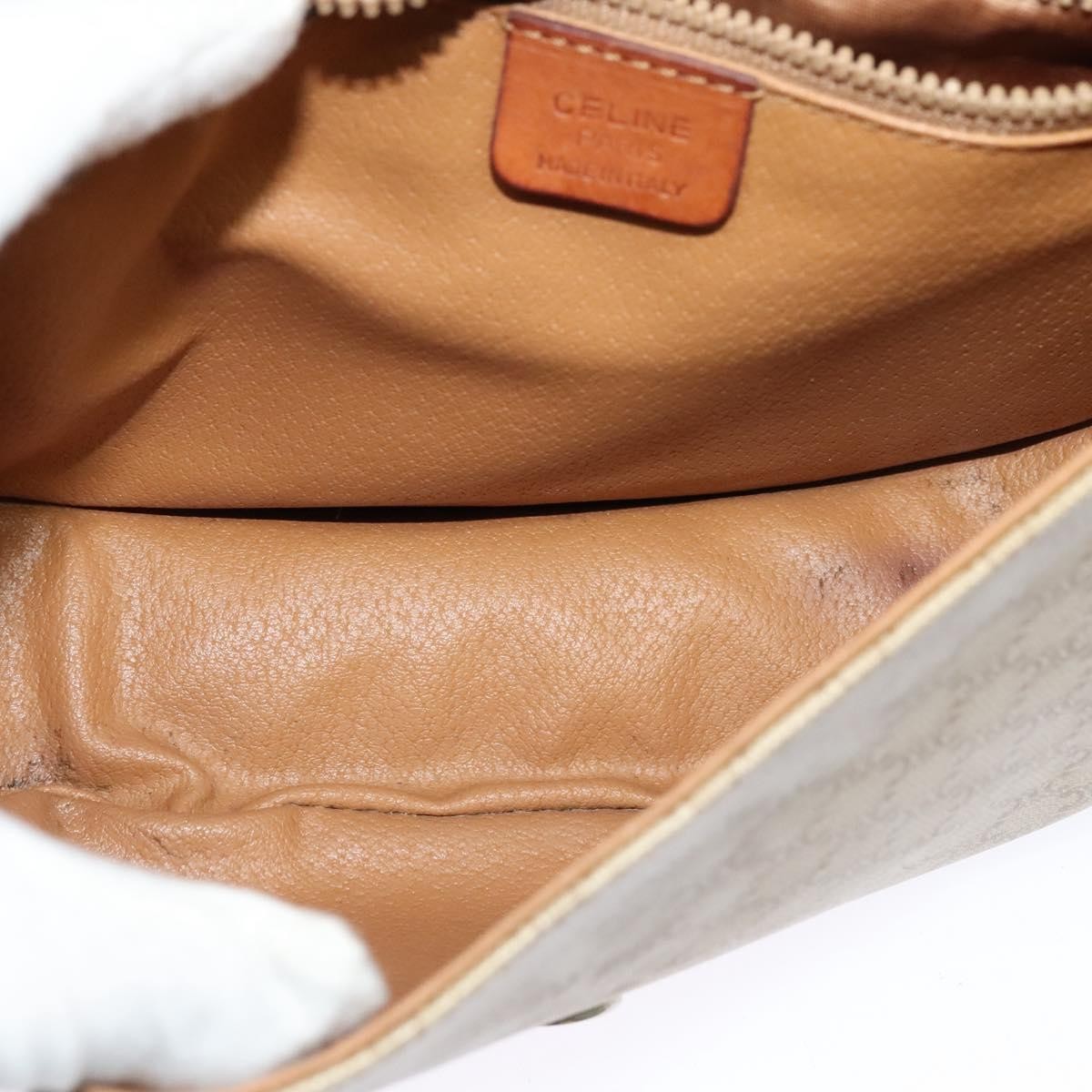 Celine Vintage Macadam Canvas and Leather, Beige, Canvas, Shoulder Bag
