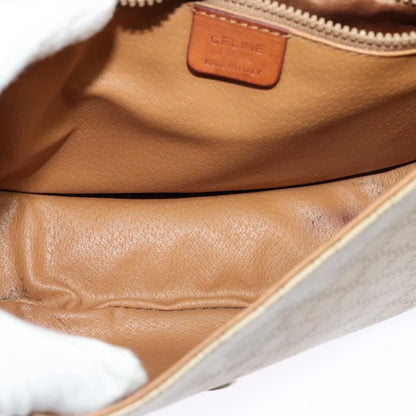 Celine Vintage Macadam Canvas and Leather, Beige, Canvas, Shoulder Bag