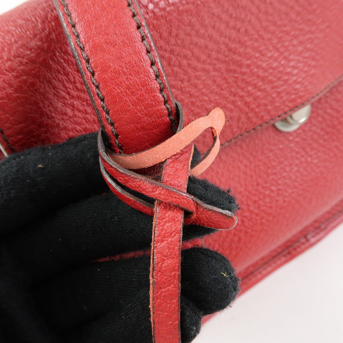 Prada Shoulder Leather, Red, Leather, Shoulder Bag