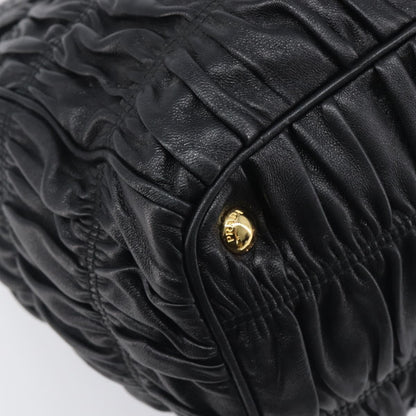 Prada Gaufre Double Zip Convertible Nappa Leather, Black, Leather, Tote Bag