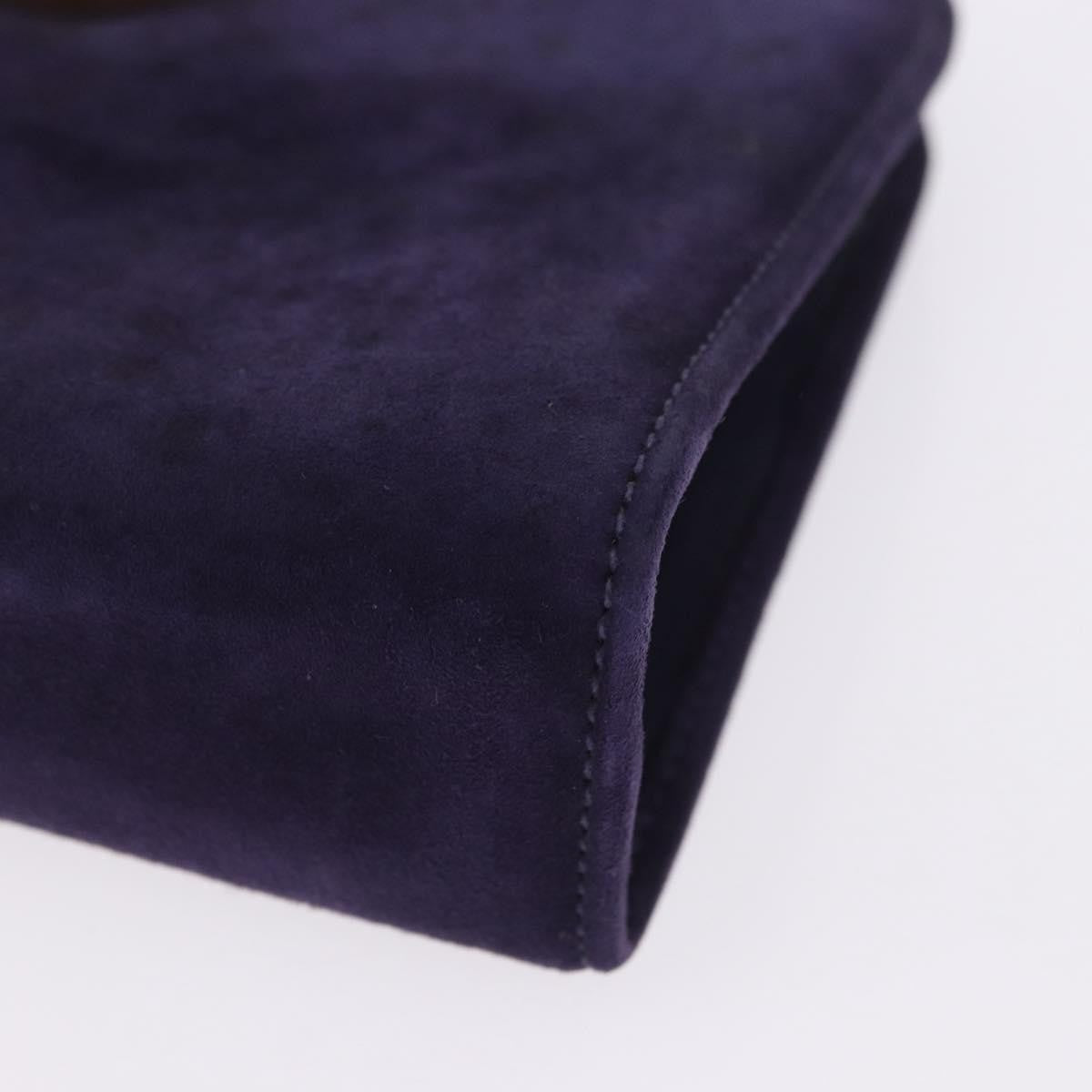 Salvatore Ferragamo Vintage Gancini Chain Suede, Purple, Suede, Shoulder Bag