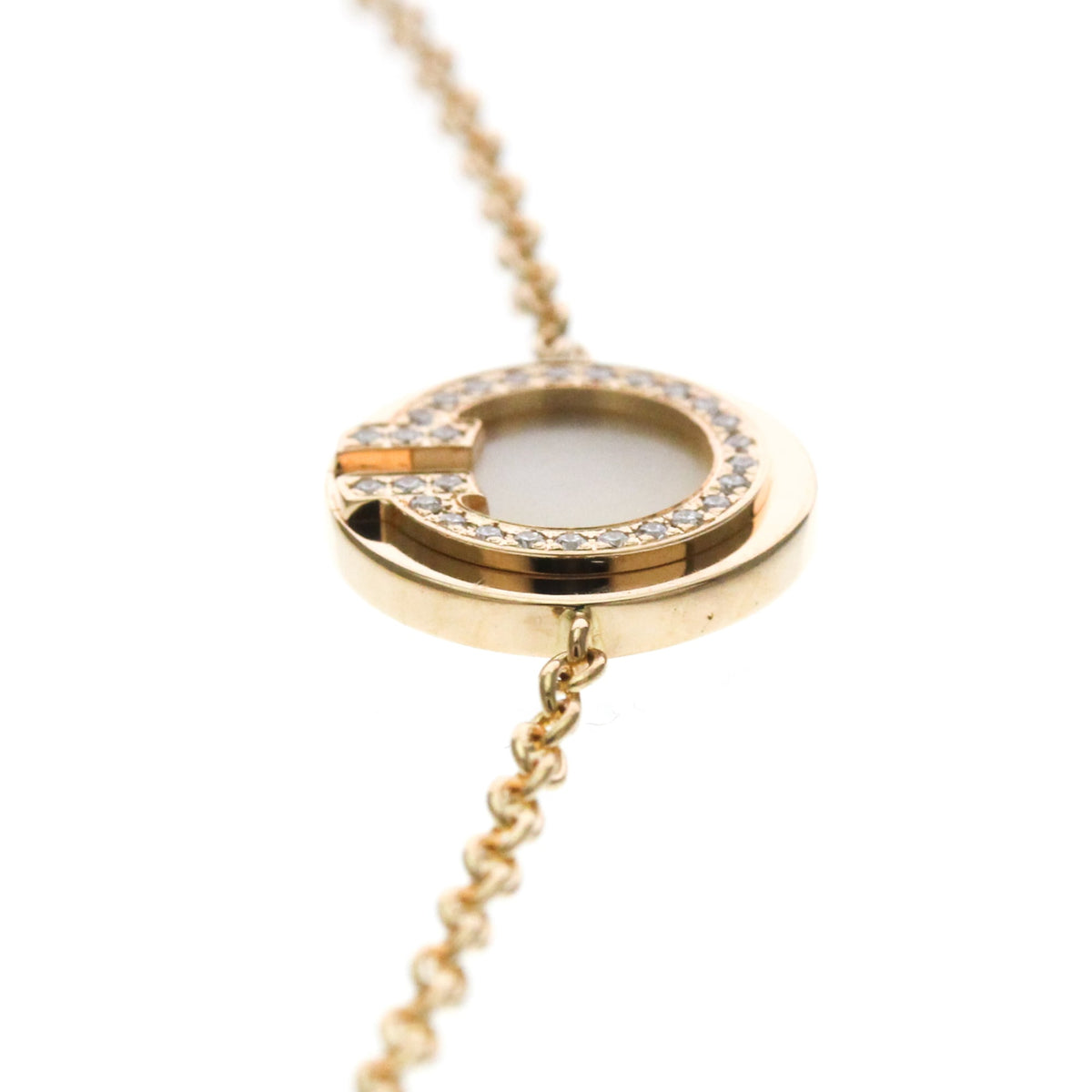 Tiffany & Co. T Circle Chain 18K Rose Gold with Mother of Pearl and Diamonds, Gold, Pink Gold, Bracelet