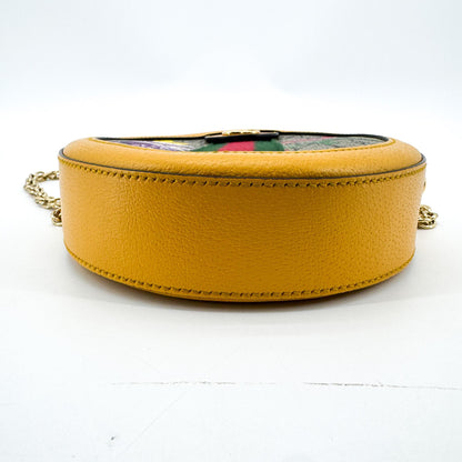 Gucci Ophidia Round Flora GG Coated Canvas, Beige, Canvas, Shoulder Bag