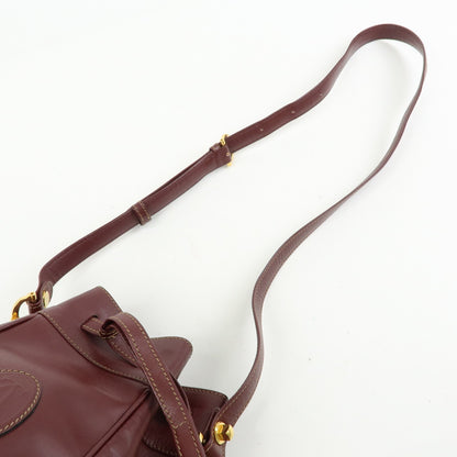 Cartier Must de Cartier Leather, Burgundy, Leather, Shoulder Bag