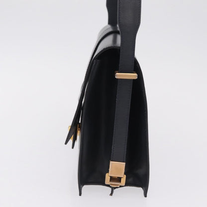 Celine Shoulder Leather, Navy, Leather, Shoulder Bag