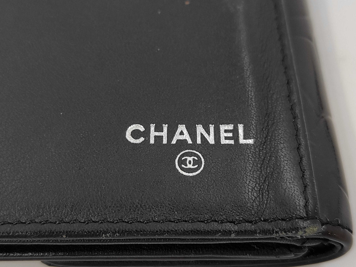 Chanel Camellia Flap Organizer Camellia Lambskin, Brown, Leather, Wallet
