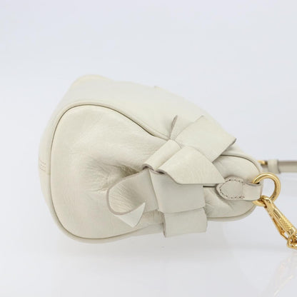 Miu Miu Beau Top Handle Leather, White, Leather, Handbag