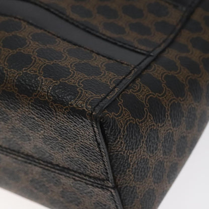 Celine Vintage Macadam Canvas and Leather, Black, Canvas, Shoulder Bag