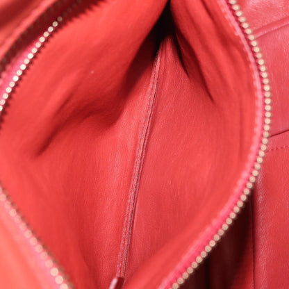 Celine Luggage Suede, Red, Leather, Handbag