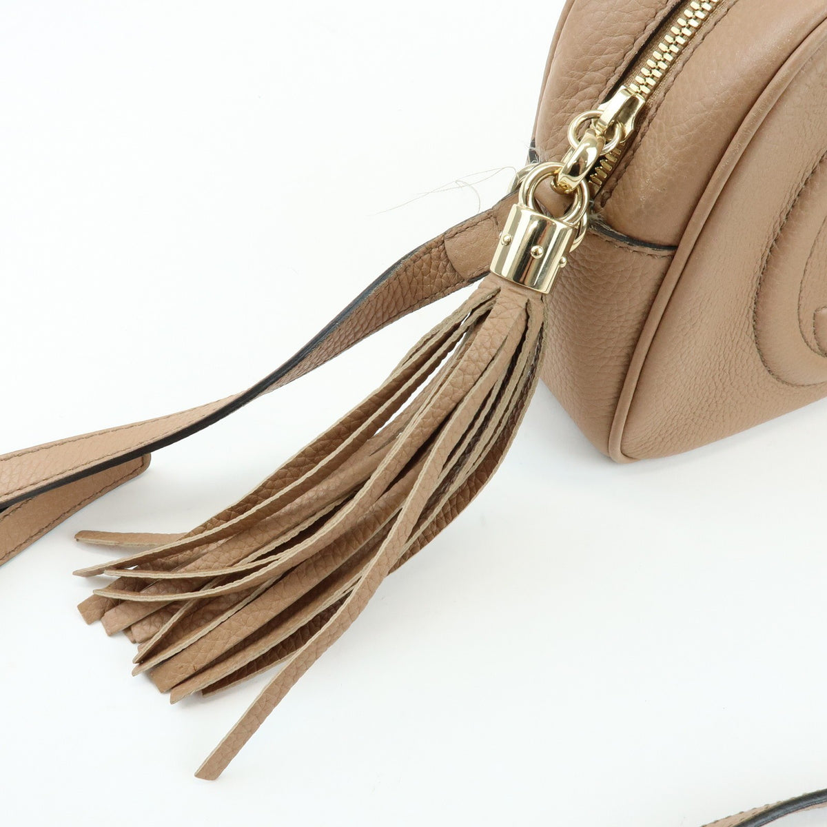 Gucci Soho Disco Leather, Beige, Leather, Crossbody Bag