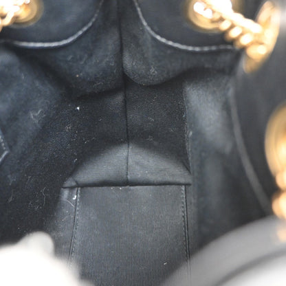 Saint Laurent Joe Bucket Matelasse Chevron Leather, Black, Leather, Handbag