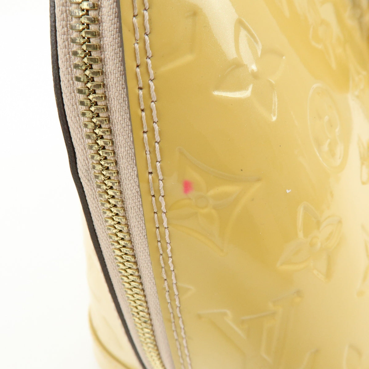 Louis Vuitton Alma Monogram Vernis, Yellow, Patent Leather, Handbag