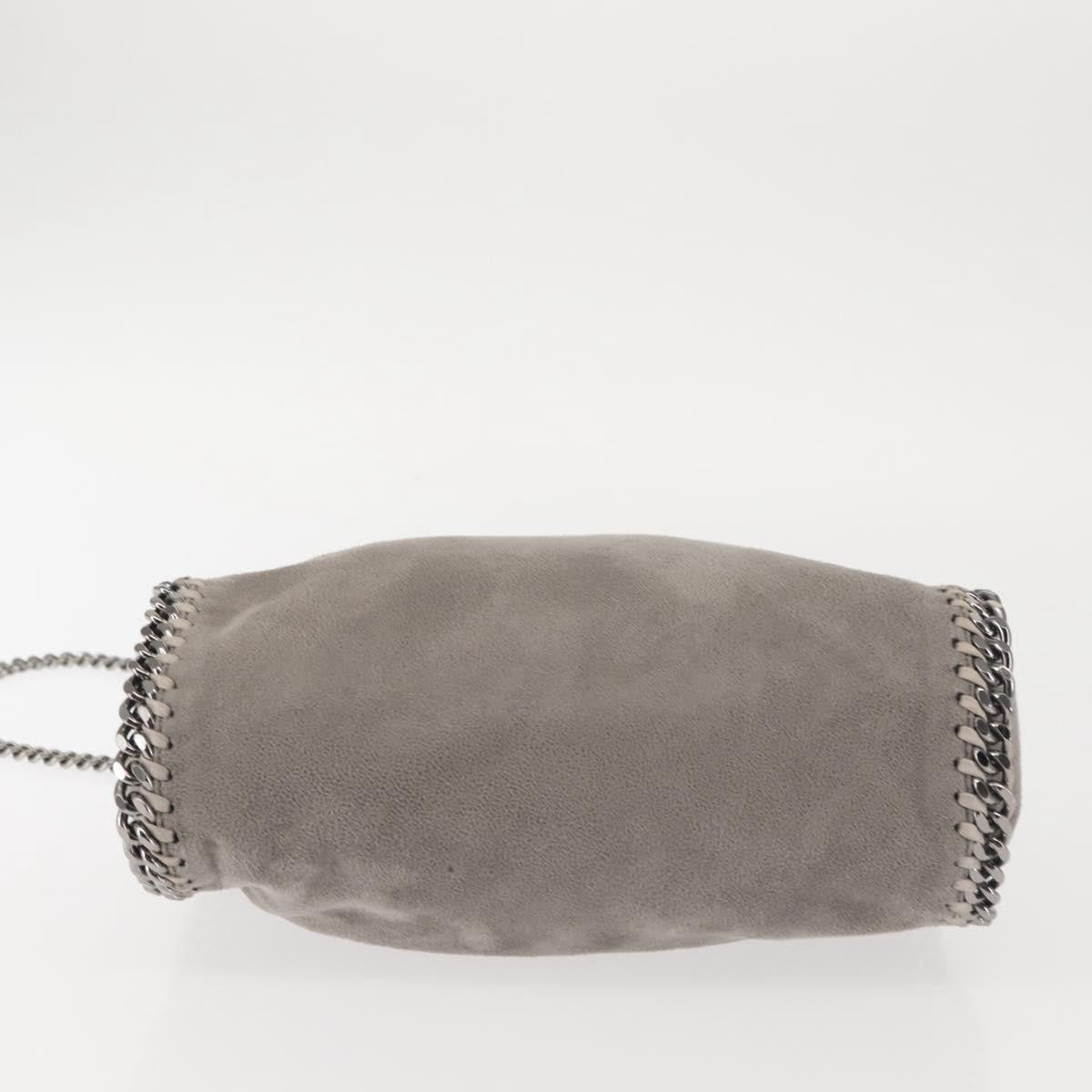 Stella McCartney Falabella Fold Over Faux Suede, Gray, Synthetic, Shoulder Bag