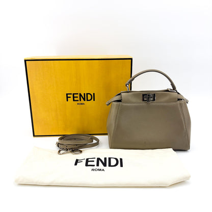 Fendi Peekaboo Ombre Leather, Beige, Leather, Handbag