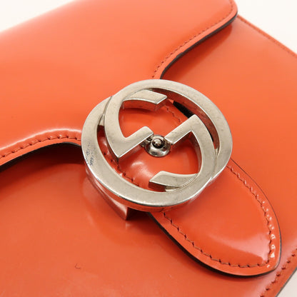 Gucci Interlocking Patent, Orange, Patent Leather, Shoulder Bag