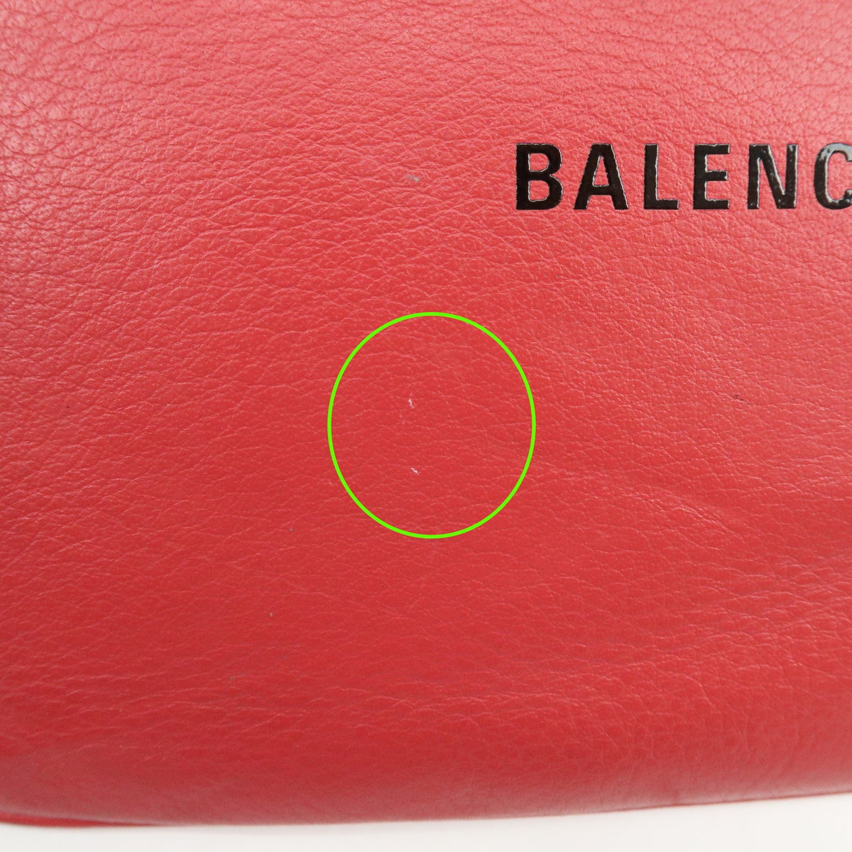 Balenciaga Everyday Logo Printed Leather, Red, Leather, Clutch