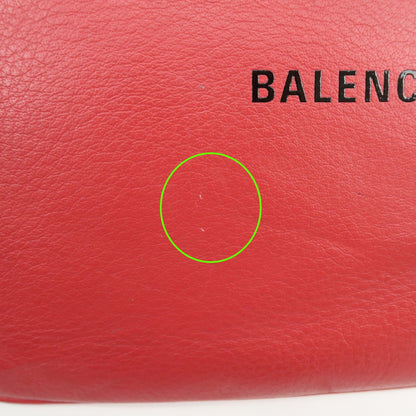 Balenciaga Everyday Logo Printed Leather, Red, Leather, Clutch