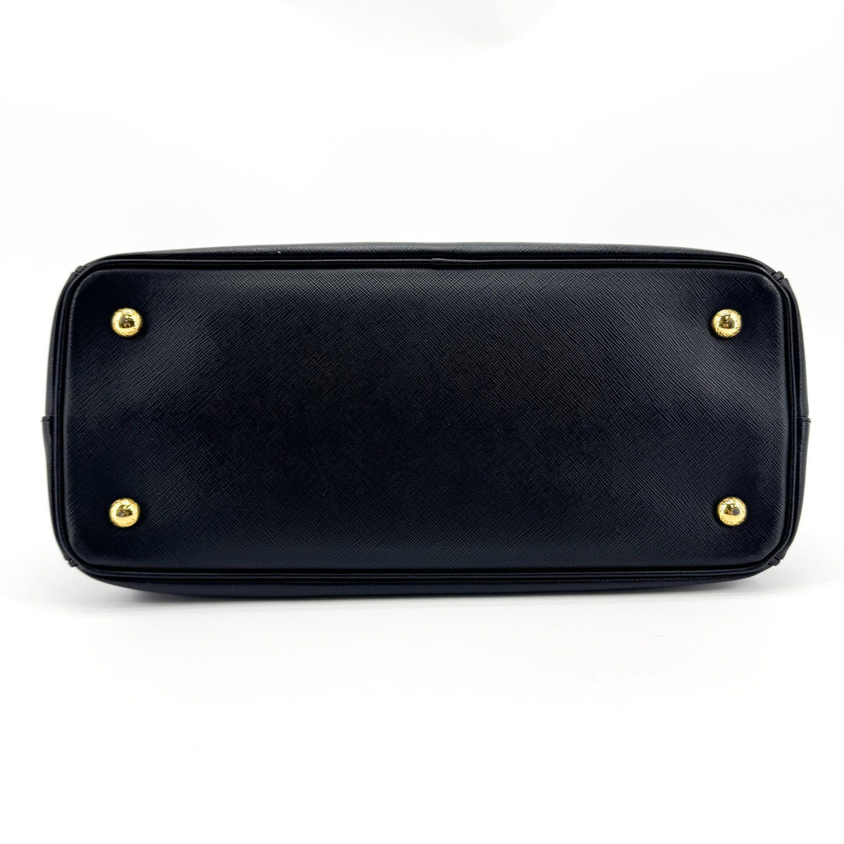 Prada Galleria Double Zip Spazzolato Leather, Black, Leather, Tote Bag