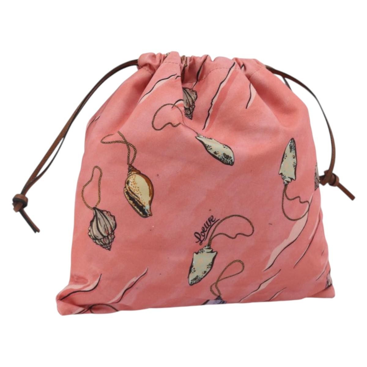 Loewe Paula Drawstring Printed Canvas, Pink, Canvas, Clutch
