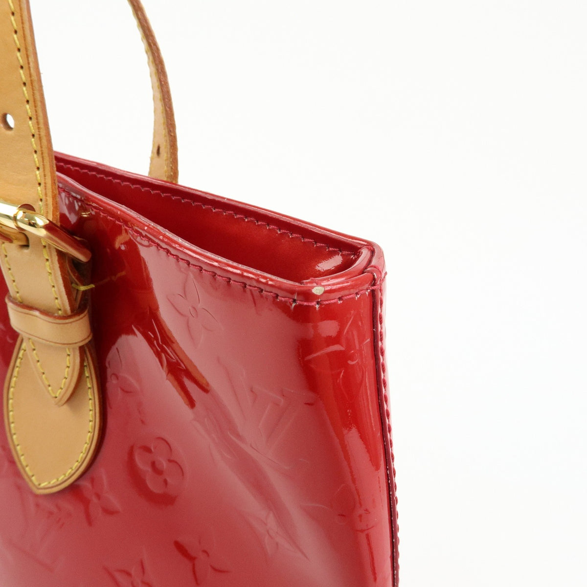 Louis Vuitton Brentwood Monogram Vernis, Red, Patent Leather, Handbag
