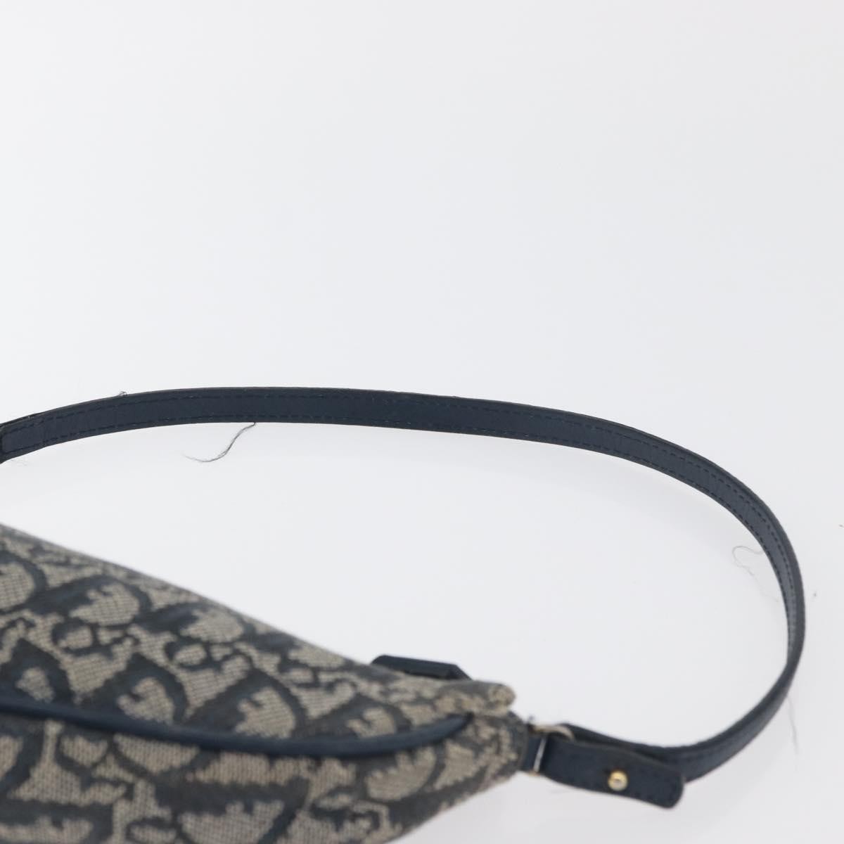 Christian Dior Vintage Saddle Diorissimo Canvas, Navy, Canvas, Handbag