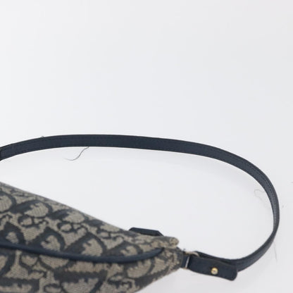 Christian Dior Vintage Saddle Diorissimo Canvas, Navy, Canvas, Handbag