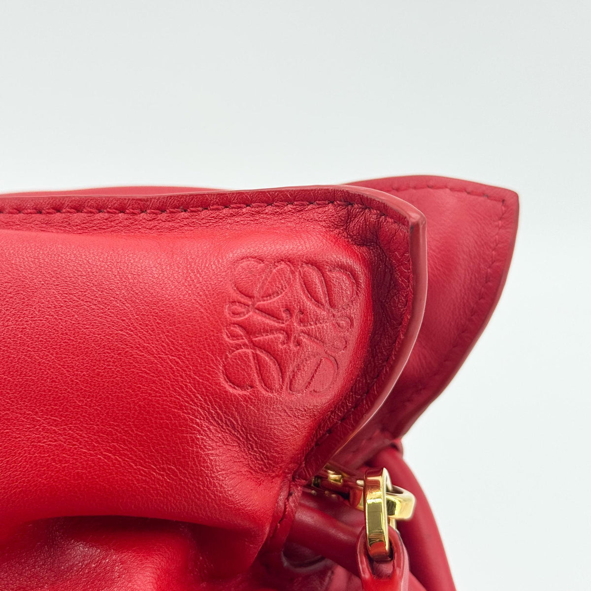 Loewe Monochrome Flamenco Convertible Clutch Leather, Red, Leather, Clutch