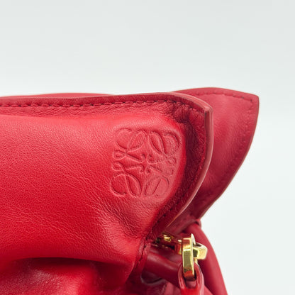 Loewe Monochrome Flamenco Convertible Clutch Leather, Red, Leather, Clutch