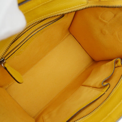 Celine Luggage Smooth Leather, Yellow, Leather, Handbag