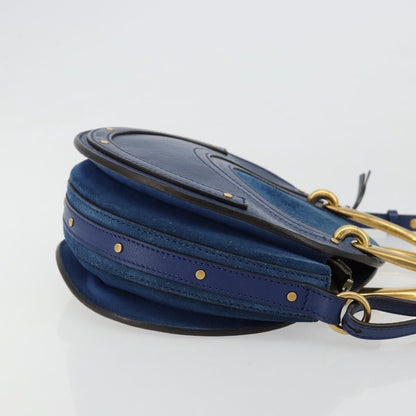 Chloe Pixie Leather and Suede, Blue, Leather, Crossbody Bag