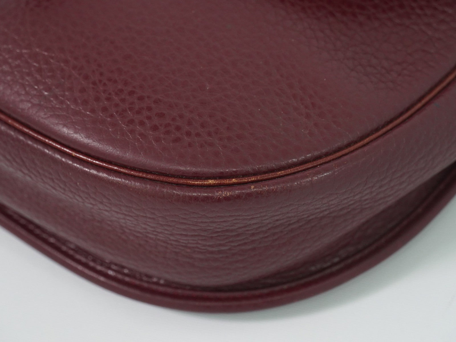 Christian Dior Vintage CD Flap Leather, Burgundy, Leather, Shoulder Bag