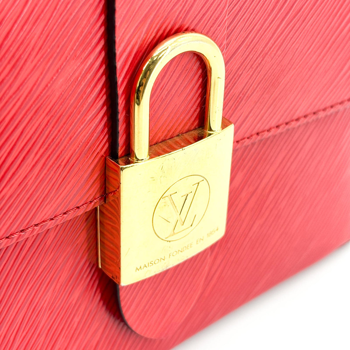 Louis Vuitton Locky Epi Leather, Red, Leather, Handbag