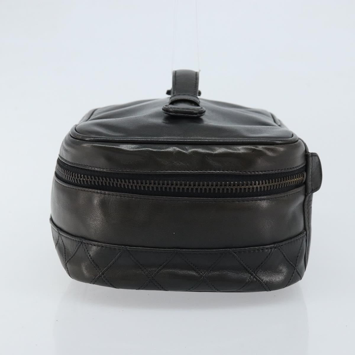 Fendi Vintage Cosmetic Case Pequin Canvas, Black, Leather, Clutch