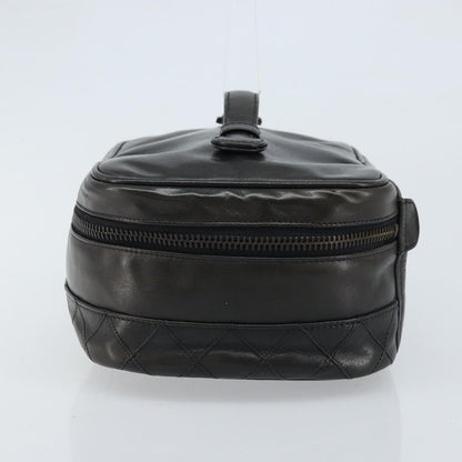 Fendi Vintage Cosmetic Case Pequin Canvas, Black, Leather, Clutch