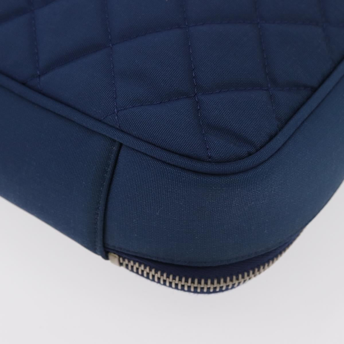 Chanel Laptop Sleeve Quilted Nylon, Blue, Nylon, Clutch