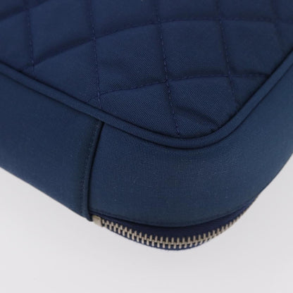 Chanel Laptop Sleeve Quilted Nylon, Blue, Nylon, Clutch