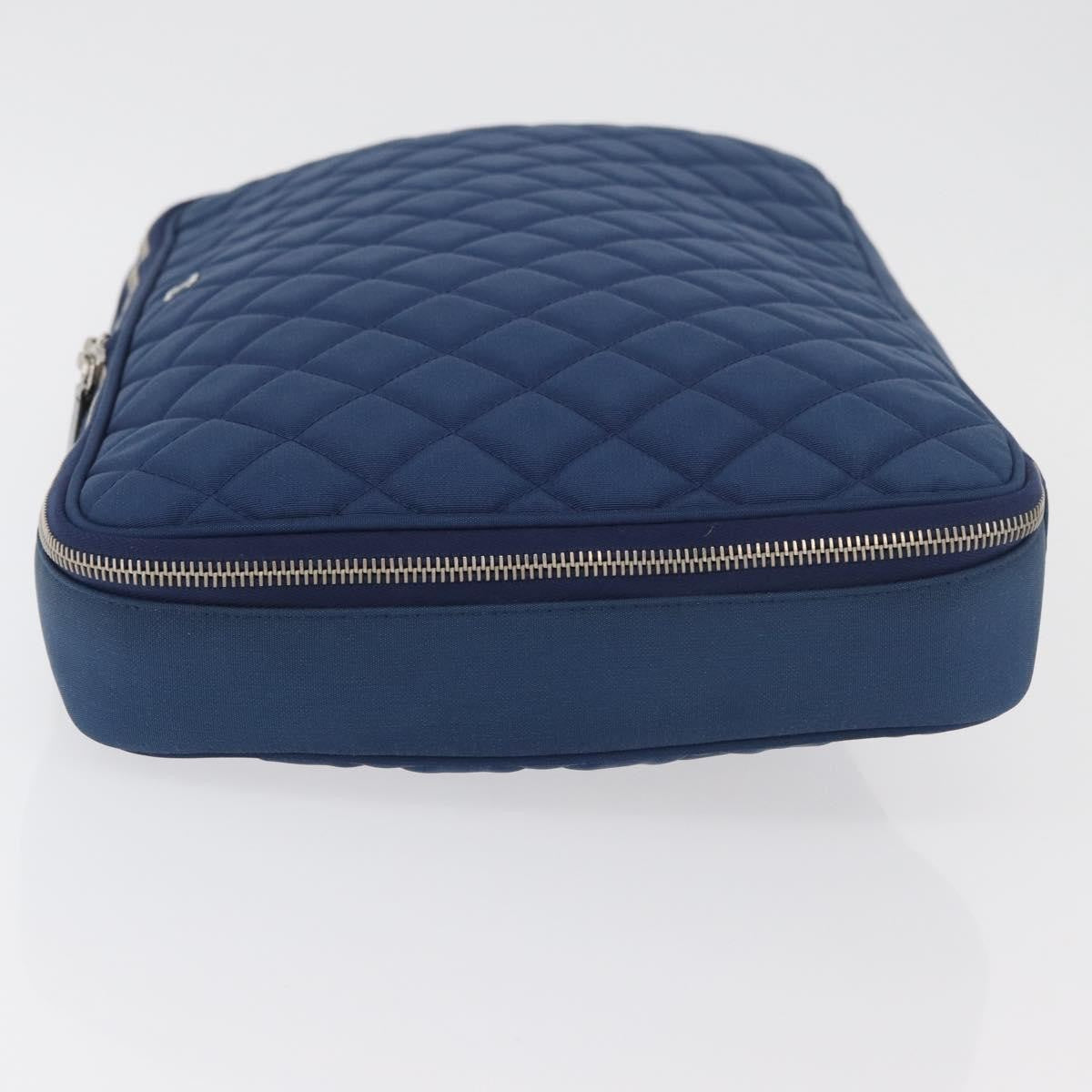 Chanel Laptop Sleeve Quilted Nylon, Blue, Nylon, Clutch