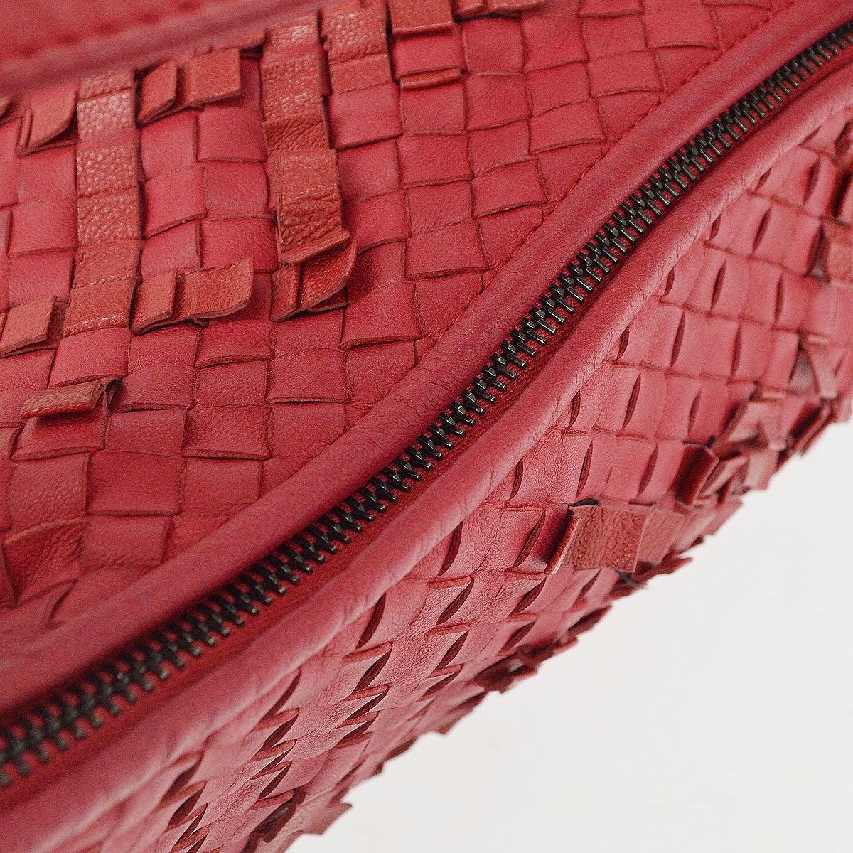 Bottega Veneta Veneta Plisse Hobo Intrecciato Nappa, Red, Leather, Shoulder Bag