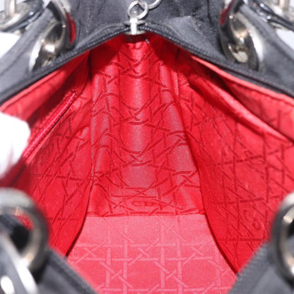 Christian Dior Vintage Lady Dior Cannage Quilt Nylon, Black, Nylon, Handbag