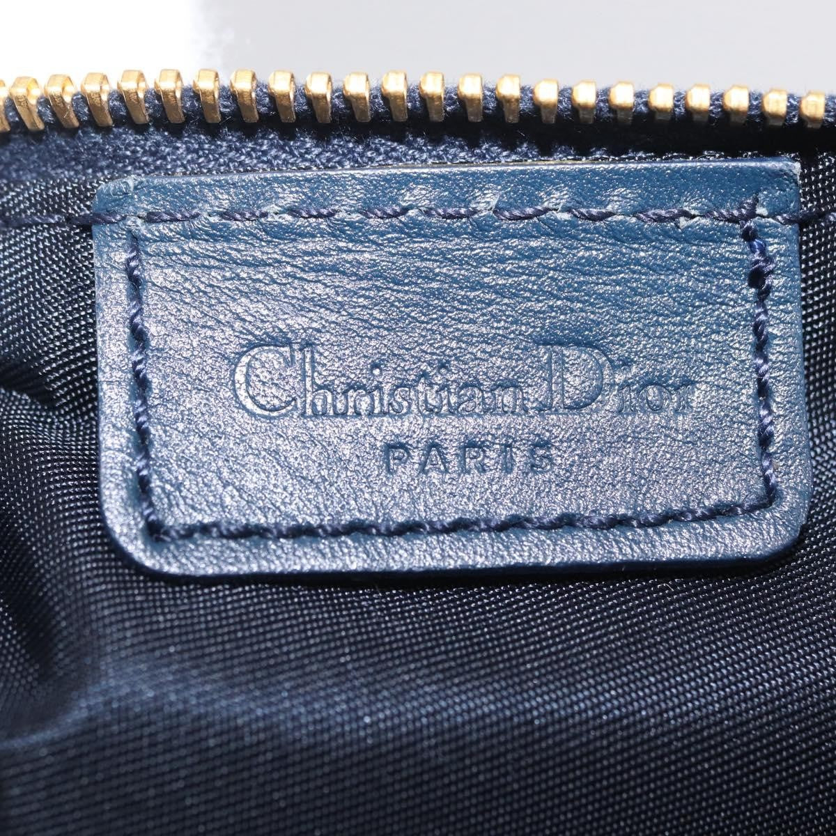 Christian Dior Vintage Saddle Bag Canvas, Navy, Canvas, Clutch