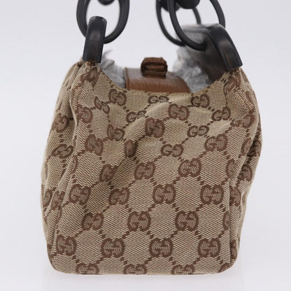 Gucci Wood Handle Frame Doctor Bag GG Canvas, Beige, Canvas, Shoulder Bag
