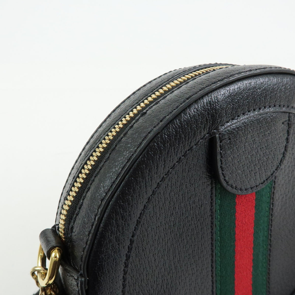 Gucci Ophidia Round Leather, Black, Leather, Shoulder Bag